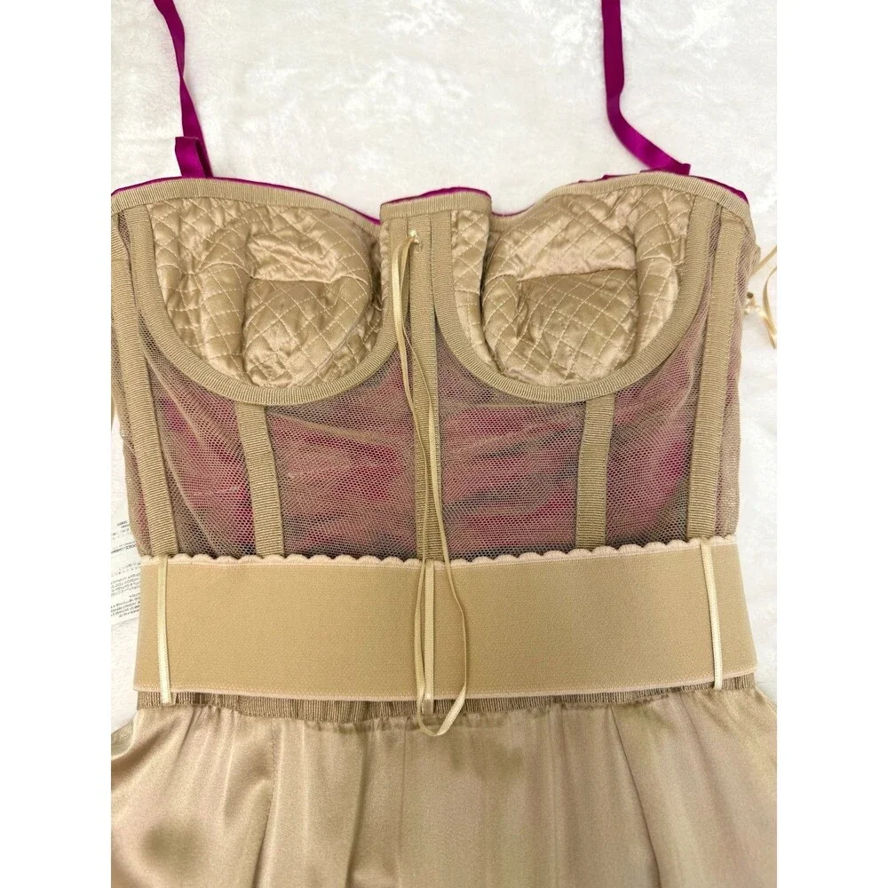 Dolce & Gabbana Fuchsia Silk Ruched Corset Mermaid Gown IT 40 US 4
